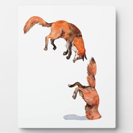 Jumping Red Fox Fotoplatte (Vorderseite)