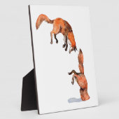 Jumping Red Fox Fotoplatte (Seite)