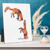 Jumping Red Fox Fotoplatte (Seite)