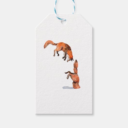 Jumping Red Fox Geschenkanhänger (Vorderseite)
