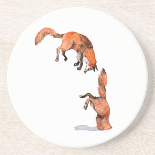 Jumping Red Fox Getränkeuntersetzer