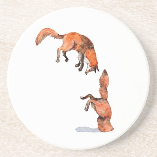 Jumping Red Fox Getränkeuntersetzer (Vorne)