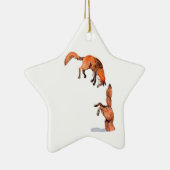 Jumping Red Fox Keramikornament (Rechts)