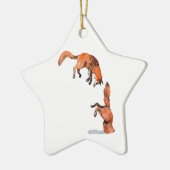 Jumping Red Fox Keramikornament (Links)