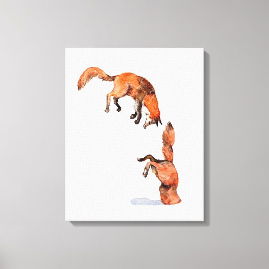 Jumping Red Fox Leinwanddruck (Vorderseite)