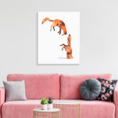 Jumping Red Fox Leinwanddruck (Insitu (Wohnzimmer))