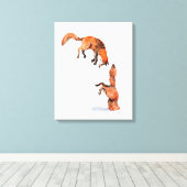 Jumping Red Fox Leinwanddruck (Insitu (Holzboden))