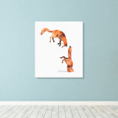 Jumping Red Fox Leinwanddruck (Insitu (Holzboden))