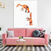 Jumping Red Fox Leinwanddruck (Insitu (Wohnzimmer))