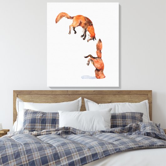 Jumping Red Fox Leinwanddruck (Insitu (Schlafzimmer))