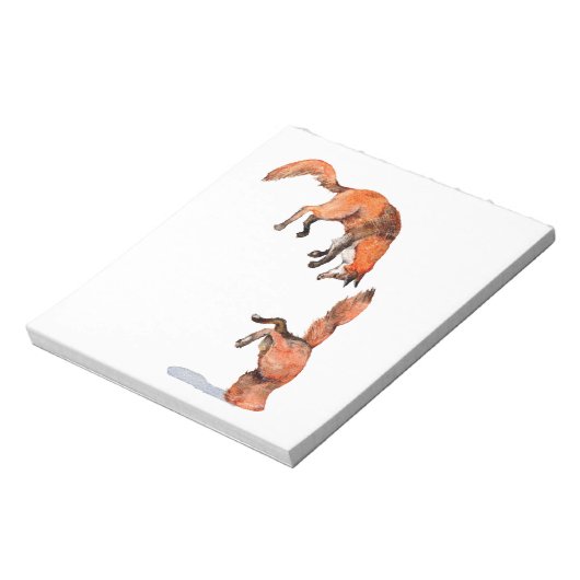 Jumping Red Fox Notizblock (Rotiert)