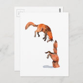 Jumping Red Fox Postkarte (Vorne/Hinten)
