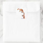 Jumping Red Fox Quadratischer Aufkleber (Tasche)
