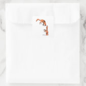 Jumping Red Fox Quadratischer Aufkleber (Tasche)