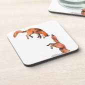 Jumping Red Fox Untersetzer (Linke Seite)