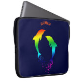 Jumping-Regenbogen-Delfine mit Blasen Laptopschutzhülle (Vorne Rechts)