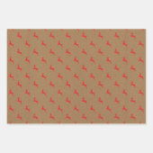 Jumping Reindeer Kraft Wrapping Paper Sheets Geschenkpapier Set (Vorderseite 3)