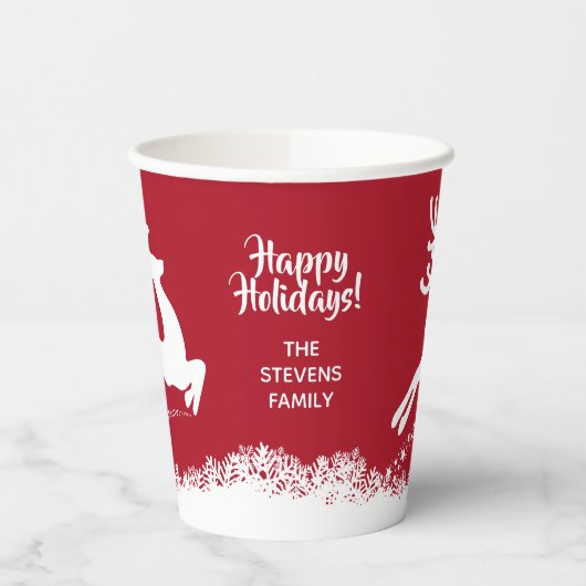 Jumping Rentier-Becher für benutzerdefiniertes Pap Pappbecher (Links)