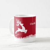 Jumping Rentier individuelle Name Tasse (Vorderseite Links)