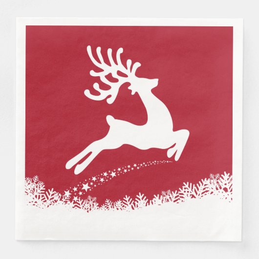 Jumping Rentier Papierservietten (Vorderseite)
