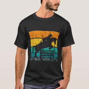 Jumping Retro Vintager Reitsportler Horseb anzeige T-Shirt