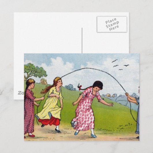 Jumping Rope Postkarte (Vorne/Hinten)