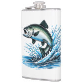 Jumping Salmon Splash Gift for Fisherman Art Flachmann (Links)