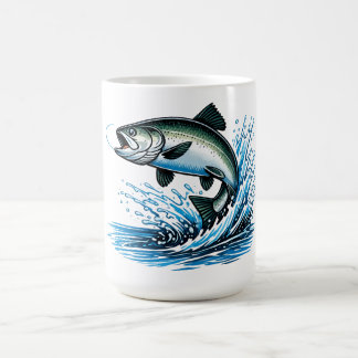 Jumping Salmon Splash Gift for Fisherman Art Kaffeetasse