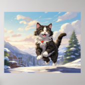 *~* Jumping Snow Kitty 5:4 Kätzchen AP68 Tuxedo Poster (Vorne)