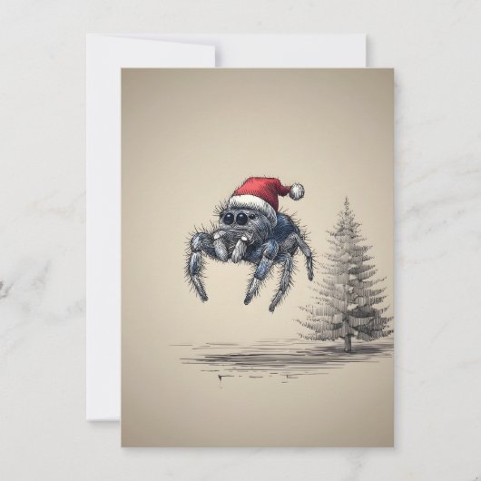 Jumping Spider Christmas Cards Feiertagskarte (Vorderseite)