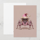 Jumping Spider Pink Christmas Cards Feiertagskarte (Vorne/Hinten)