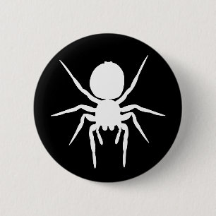 Jumping Spider Silhouette Wappen Button