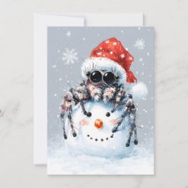 Jumping Spider Snowman Christmas Cards Feiertagskarte