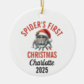 Jumping Spider's First Christmas 2025 Keramik Ornament (Vorne)