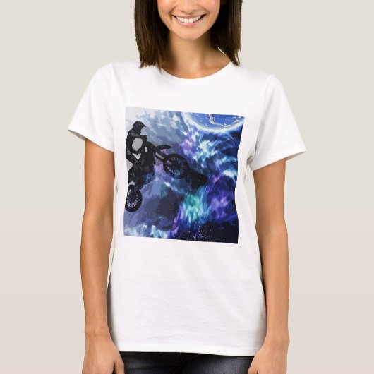 Jumping through Space - Motocross Rider T-Shirt (Vorderseite)