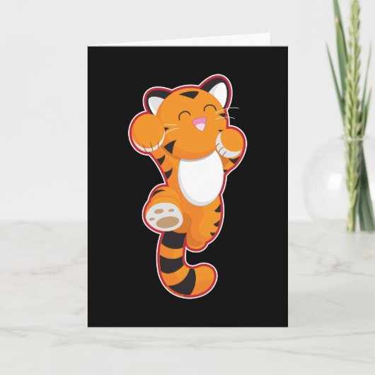 Jumping Tiger Dankeskarte (Vorderseite)