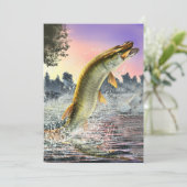 Jumping Walleye Einladung (Stehend Vorderseite)