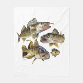 Jumping Walleye Fleecedecke (Vorderseite)