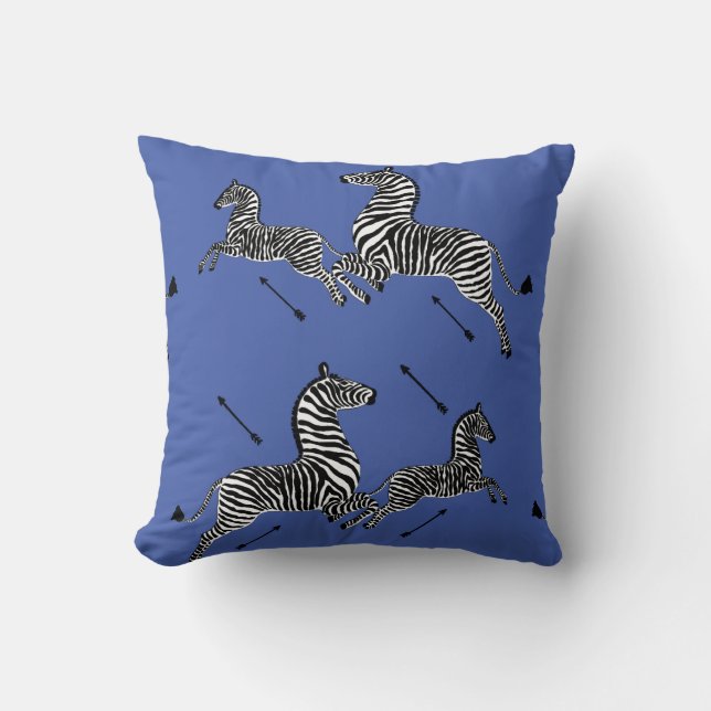 Jumping Zebra Pattern Kissen (Vorderseite)