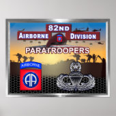 Jumpmaster Paratrooper, 82. Im Flugzeug Division Poster (Vorne)