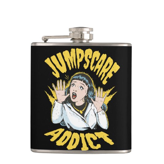 Jumpscare Addict Flachmann (Vorderseite)