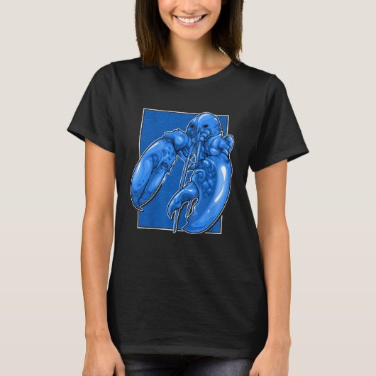 Jumpscare Lobster Meme Blue Crustacean T-Shirt (Vorderseite)