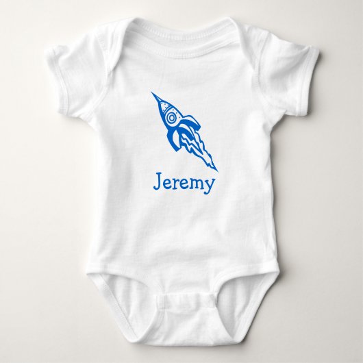 Jumpsuit für Baby | Personalisierte Raumrakete Baby Strampler (Vorderseite)