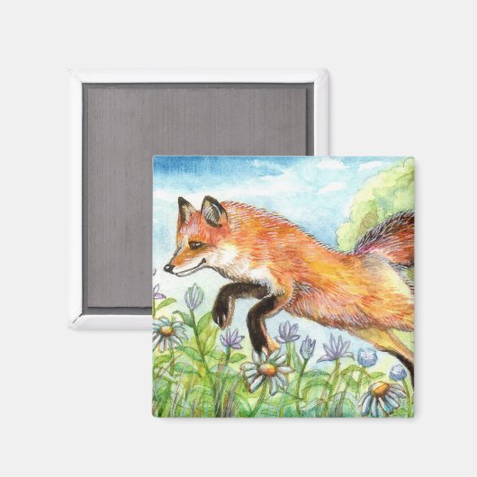 Jumpy Fox Magnet (Vorderseite/Rückseite)