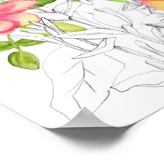 Jun Birthday Wild Rose Honeysuckle Blume Poster (Ecke)