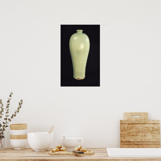 Jun 'Meiping' Vase mit blaugrüner Verglasung Poster (Küche)