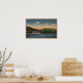 Junaluska-See, NC - Sicht auf das Cherokee-Boot Poster (Küche)