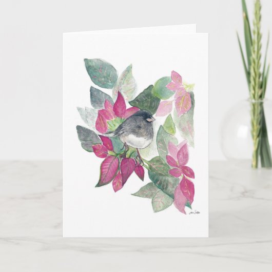 Junco Bird Blume Card Karte (Vorderseite)