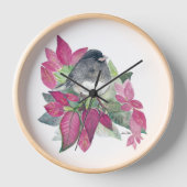 Junco Bird Watercolor Wall Décor Uhr (Vorderseite)