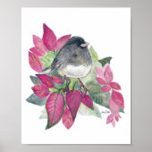 Junco Dark Mit Augen Bird Watercolor Art Print Poster (Vorne)